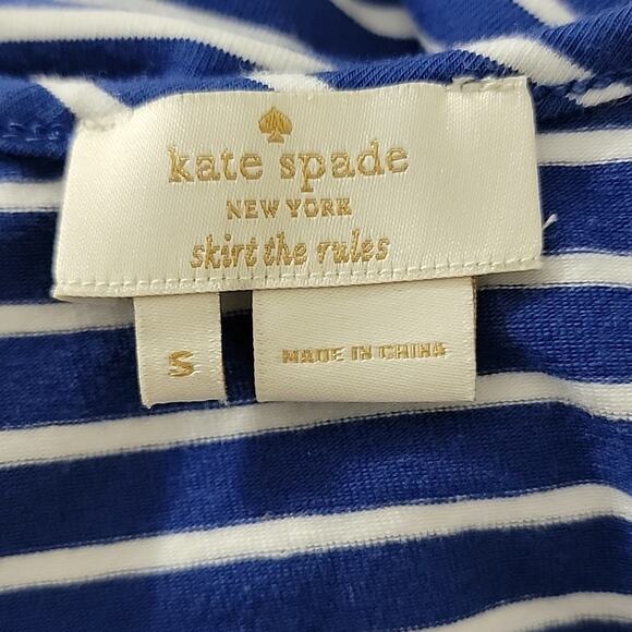 Kate Spade Girl's Alessa Rosette Tank Navy White Stripes Small - Picture 6 of 10